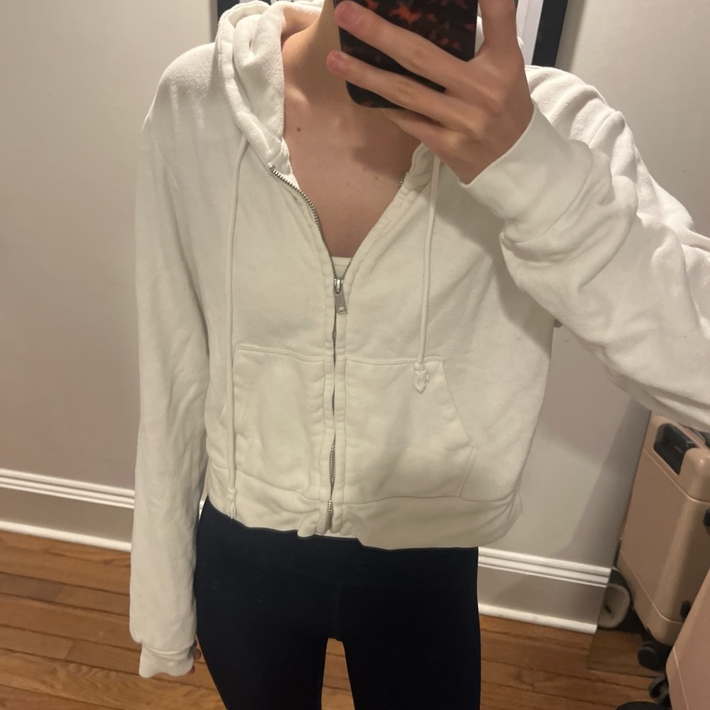 White Brandy Melville Zip Up